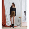 Exhibitionist Skirt, Caramel Houndstood